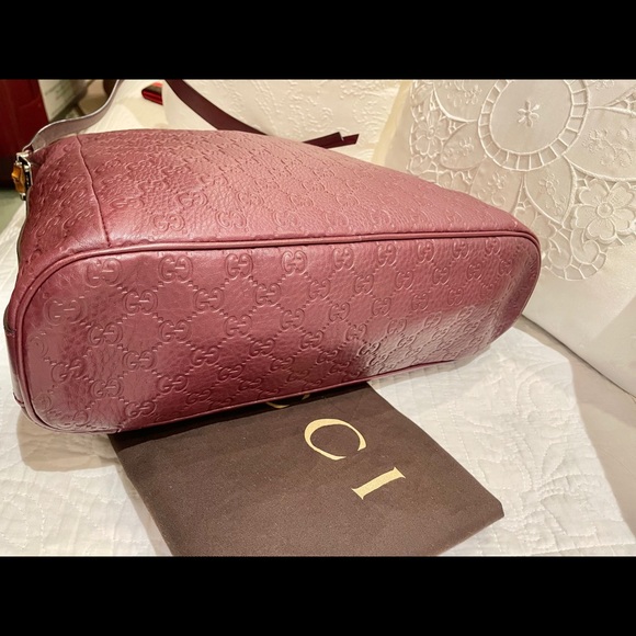 Authentic Gucci maroon leather hobo bag - Picture 6 of 17
